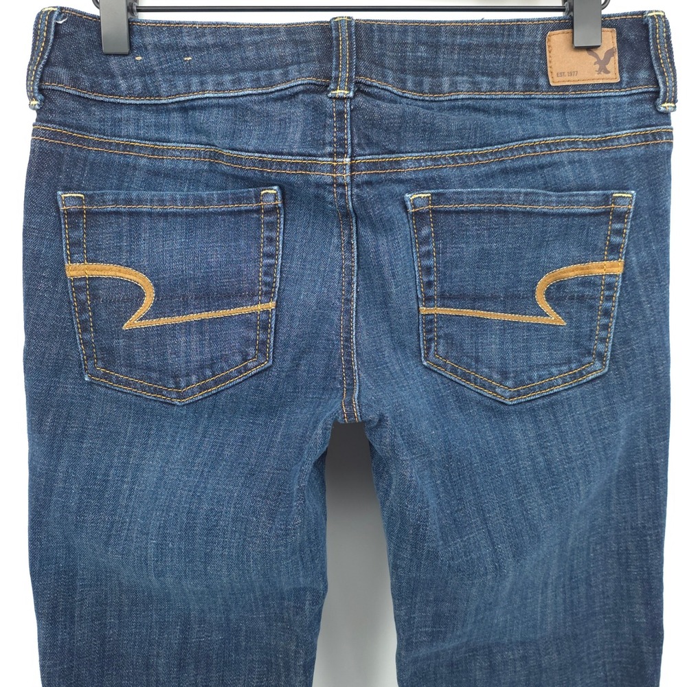 American Eagle Artist Crop Womens Jeans 4 Dark Blue Stretch Denim Casual - Picture 4 of 9
